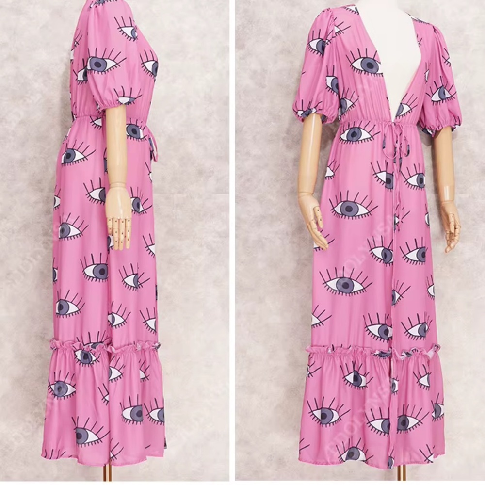 ALL EYES ON YOU PINK DUSTER - Picture 4 of 13